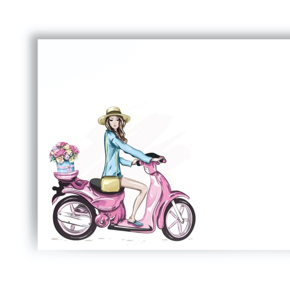 x10 Fashion Scoote Girl Cards Stickers Envelopes Fashion Stationery Stickers - Picture 9 of 10